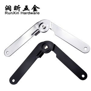 Support pliant double à poignée incurvée en acier Runxin pour porte d'armoire, accessoire de mobilier mobile 225*20*2.0MM - Product Image 1