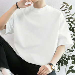 เสื้อยืดแขนสั้นลำลองสำหรับผู้ชาย ผ้าฝ้ายถัก 100% พิมพ์ลายสีพื้น ระบายอากาศได้ดี เป็นมิตรกับสิ่งแวดล้อม เหมาะสำหรับฤดูร้อน สปอร์ต  พร้อมโลโก้แบบกำหนดเอง - Product Image 2