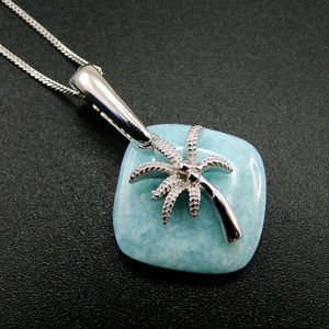 Colgante de Plata de Ley 925 con Gema de Larimar de Gem Factory - Joyería de Regalo Personalizada con Baño de Rodio - Product Image 2