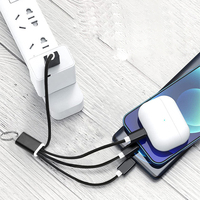 Câble de charge pour téléphone portable avec logo personnalisé, gravure imprimée, durable, 3 en 1, porte-clés, chargeur USB pour la promotion