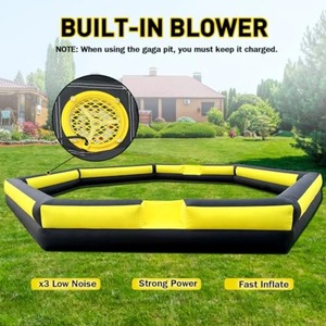 Terrain de Gaga Ball Gonflable de 26 pieds avec Souffleur Puissant pour <span class=keywords><strong>Activités</strong></span> <span class=keywords><strong>Familiales</strong></span> Intérieures et <span class=keywords><strong>Extérieures</strong></span>, Court de Gagaball Portable avec Tapis en PVC Durable - Product Image 5