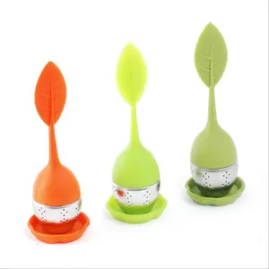 Factory Customize Silicone Handle Stainless Steel Tea Infuser Strainer, Loose Leaf Tea Infuser