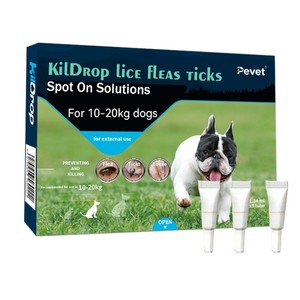 Pevet Safe Traitement Mensuel Anti-Puces/Tiques pour Petits Chiens 10-20kg Formule Hypoallergénique Soin Peau et Pelage Huile de Poisson Soutien Immunitaire - Product Image 1