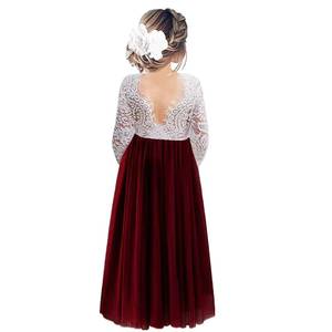 Robe de mariée élégante en maille avec dos en dentelle pivoine, coupe trapèze droite, robe de demoiselle d'honneur - Product Image 2