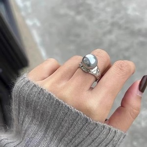 อุปกรณ์ทำเครื่องประดับมุก 10453DIY แหวนเงินแท้ S925 พร้อมฐานตั้งเครื่องประดับเงินทันสมัย สำหรับฝังเพชรทรงกลมขนาด 10-13 มม. - Product Image 1