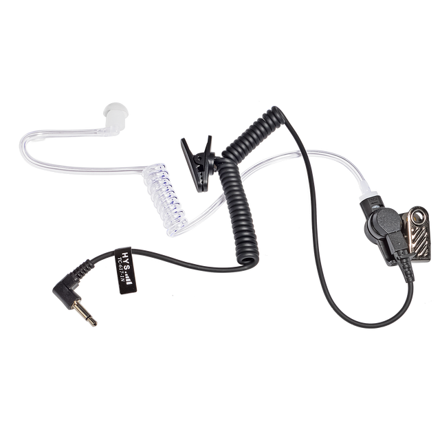 HYS 3.5mm RECEIVER/LISTEN ONLY Surveillance Headset Earpiece with Clear Acoustic Coil Tube Earbud Audio Kit for Two-Way Radio
