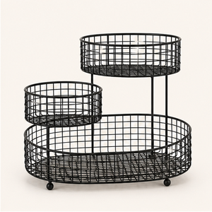 New Style Metal Black Finishing Fruit Storage <b>Basket</b> For Home and Hotels Kitchen Storage Use <b>Table</b> Decor <b>Basket</b> - Product Image 1
