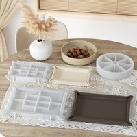 Plateau incliné style Ins, Bol de rangement rond, Moule en silicone, Bougie parfumée DIY, Plaque en plâtre, Moule à colle chaude