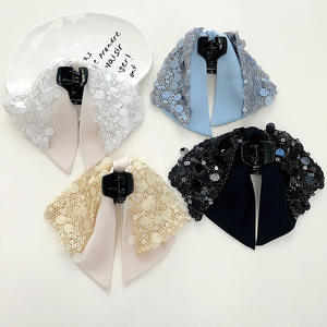 Nuevo Clip para el Cabello de Plástico Recubierto de Tela Francesa para Mujer 2025 con Lazo de Lentejuelas, Accesorios para el Cabello - Product Image 1