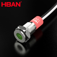HBGQ8T-D/Y/S Led Indicator Light 8mm Flat Round Head Red Green Blue Lamp 12v Ip67 pilot Lamp for Panel Indicator
