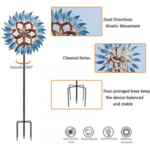 Garten-Windspiel - 1,9 m Großes Windspiel Metall-Windräder für Terrasse, Rasen und Garten Außendekoration Garten-Windmühle - Product Image 4
