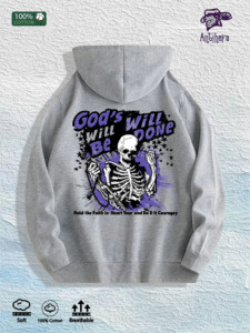 Sudadera con Capucha con Estampado de Antihéroe La Voluntad de Dios Será Hecha - 100% Algodón, Almacén de EE. UU., 7 Colores - Product Image 2