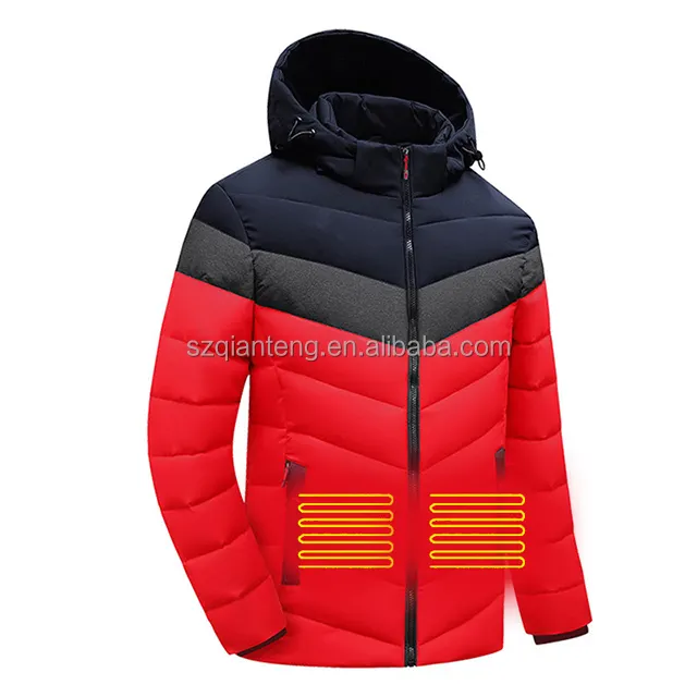 AQTQ High Quality Outdoor Warm Coats Custom Winter Thick Puffer Jacket With Hood Heated Ski Snow Jacket Men Waterproof