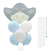 Ballons de fête d'anniversaire, accessoires photo, ballons animaux marins de dessin animé avec ballons baleines, méduses, phoques, tortues marines, étoiles de mer