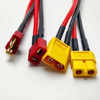Câble d'extension XT60/type T mâle vers femelle 14AWG 10cm 30cm pour modèles réduits d'avions RC, drones agricoles, batteries au lithium