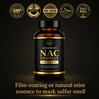 Comprimés de NAC 600mg en vrac, marque privée, supplément de soutien respiratoire, N-Acétylcystéine, usine OEM certifiée GMP