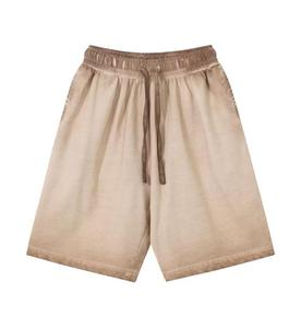 Pantalones Cortos Retro para Hombre, 100% Algodón Ecológico, Cintura Alta con Cordón Ajustable, Tejido de Punto, Lavado Ácido Vintage, 260GSM, Corte Holgado - Product Image 3