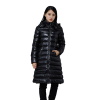 Veste longue à capuche rembourrée d'hiver pour femmes Manteau en duvet de canard blanc pour femmes Ultra léger Slim Solid Jackets Coat Parker