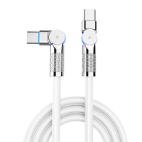Câble de données de charge rapide durable de type C à C coudé à 180 degrés blindage de tresse 3A pour imprimante d'ordinateur et appareil photo