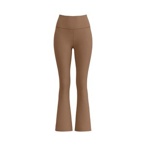 High-Waisted <strong>Brown</strong> Flared Sports Fitness Yoga Pilates Pants Nude Hip-Lifting <strong>Leggings</strong> Chocolate Sports <strong>Leggings</strong> - Product Image 1