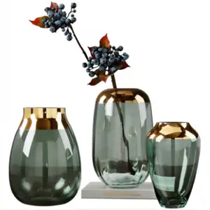 Оригинальная фабрика Yiwu, оптовая продажа, недорогая Роскошная красочная стеклянная ваза для домашнего использования