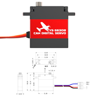 Servomoteur numérique sans noyau CYS S6308 à engrenages métalliques, 9,3 kg.cm, haute précision, pour pièces de rechange de modèles d'avions RC à voilure fixe