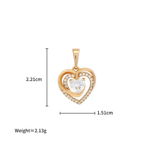 Collana con Doppio Cuore in Lega d'Oro Rosa 18K Personalizzata con Incisione, Ciondolo con Zirconi, Regalo per San Valentino o Matrimonio - Product Image 3