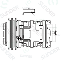 Compresseur de climatisation Valeo TM21 entièrement neuf, pièce d'origine (OE: Z0009118), unité principale 12V 2BG 149mm, montage direct, pour autocar, pièces de rechange.