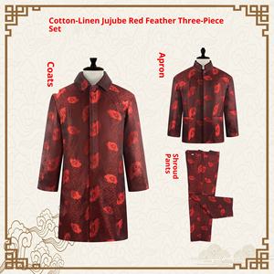 Margine da sogno diretto in fabbrica abiti moderni da donna da uomo per anziani inviano un Set di tre pezzi Casual da sacrificio funerario rosso - Product Image 3