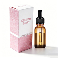 Ensemble d'emballage cosmétique de luxe personnalisé avec impression d'étiquettes, flacon compte-gouttes en verre ambré, pot pompe à lotion pour les soins de la peau
