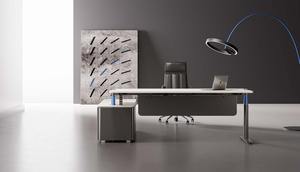Desain Modern Boss Furnitur Kantor Mewah Bermotor Pintar Tinggi Dapat Disesuaikan Bentuk L Meja Kantor Eksekutif Teknologi Tinggi - Product Image 6