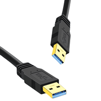Câble USB 3.0 double extrémité mâle-mâle de 0,3 m pour ordinateur, prix de gros