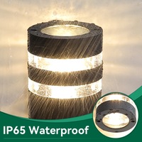 Lámpara de Pared LED Cuadrada y Cilíndrica de Aluminio para Exteriores, Moderna, Impermeable, de Color Negro, para Jardín, Villa, Porche