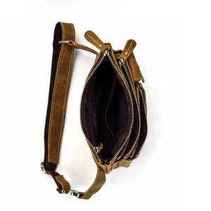 मंदी की वास्तविक चमड़े की विंटेज शैली छाती फैनी पैक वाटरप्रूफ फोन पाउच सूखे बैग बेल्ट पैटर्न के साथ चल रहे सामान - Product Image 6