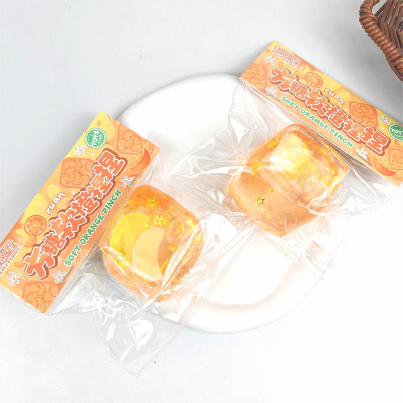 20597-Orange Maltose cube squishy