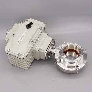 Válvula de Mariposa Sanitaria Eléctrica de Acero Inoxidable 304, Tipo Abrazadera Manual con Rosca Interna, Grado Alimenticio - Product Image 1