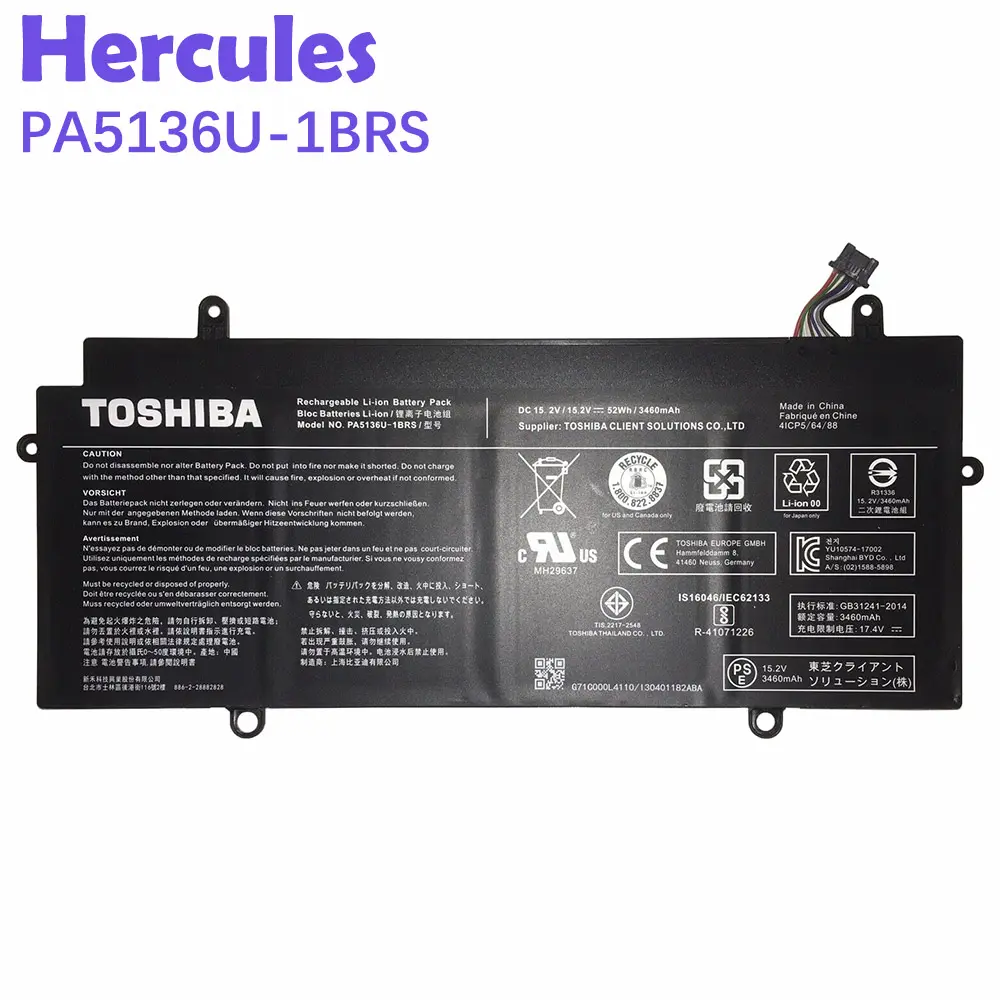 PA5136U-1BRS-batería Original para ordenador portátil Toshiba Satellite Z30, 14,8 V, 3380mAh (52Wh), 4 celdas