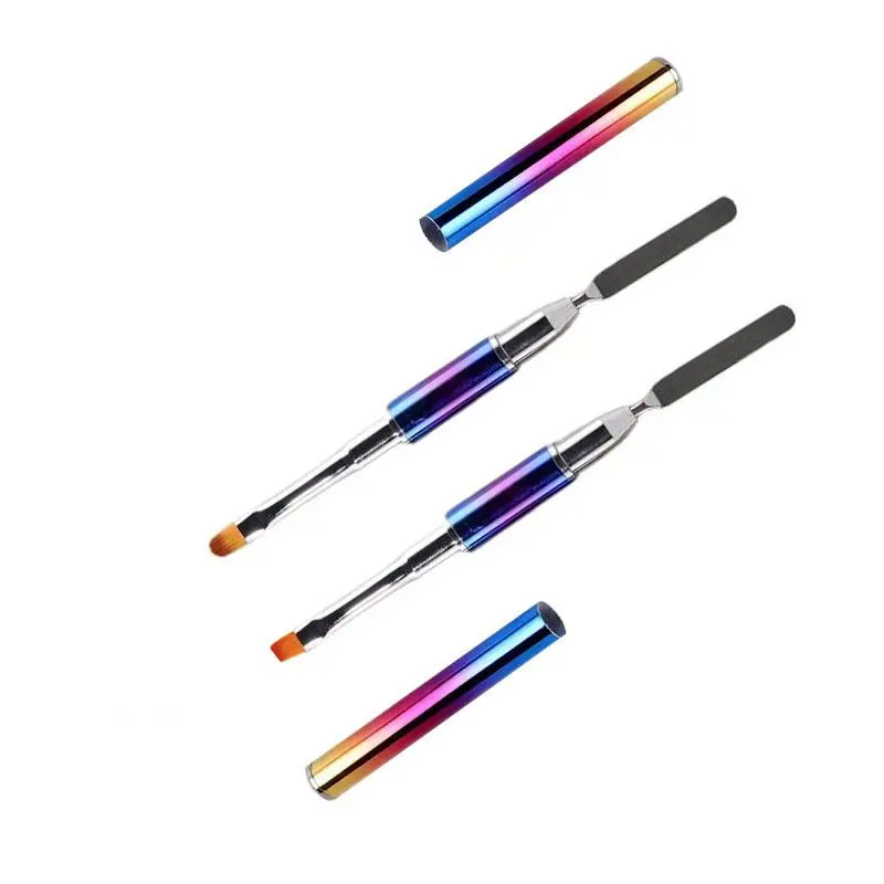 Gradient couleur titane double usage tache acier push gel brosse à ongles bricolage stylo gel étendu