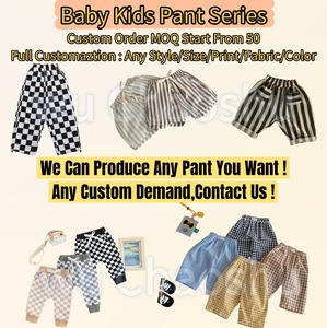 Pantalones Casuales <span class=keywords><strong>de</strong></span> Lino y Algodón a Rayas para Bebés y Niños Pequeños, con Cordón Ajustable, Personalizados <span class=keywords><strong>de</strong></span> Fábrica con MOQ Bajo - Product Image 4