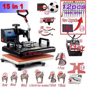 15 trong 1 Combo nhiệt/Máy ép nóng cốc Áo Thun Nắp tấm bút máy truyền nhiệt đa chức năng máy in thăng hoa - Product Image 1