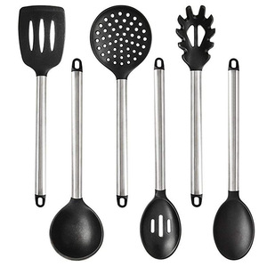 Utensili da cucina in silicone con manico in acciaio inossidabile 430 - Product Image 4