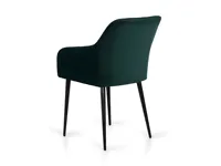 Fauteuil de salon élégant en tissu vert forêt avec pied en acier
