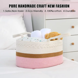 Nueva colección, bolsa de pañales de <span class=keywords><strong>maternidad</strong></span> para momias, <span class=keywords><strong>cesta</strong></span> de pañales de cuerda de algodón portátil y organizador para pañales de bebé - Product Image 3