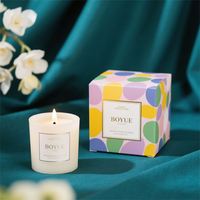 Boîte d'emballage de bougie en carton recyclable avec logo personnalisé étanche avec stratification mate et tache UV pour les notes de parfum