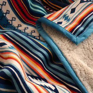 Chăn nỉ Sherpa Boho đặt may OEM ODM, chăn Aztec siêu mềm mại và ấm áp, chăn lông cừu flannel hai lớp - Product Image 6