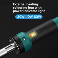 Fer à souder électrique 220V à chauffage externe avec poignée, voyant lumineux, kit de réparation domestique 30W/40W/60W