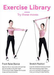 Barre d'exercice fitness <span class=keywords><strong>à</strong></span> deux sections, personnalisable avec marque privée, hautement élastique et renforcée, avec cordes de résistance et <span class=keywords><strong>boucles</strong></span> pour les pieds - Product Image 3