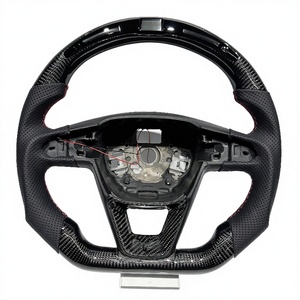 Volant de course sport en fibre de carbone perforée avec LED, version usine, en promotion pour Seat <span class=keywords><strong>Leon</strong></span> Mk3 FR <span class=keywords><strong>Cupra</strong></span> Ibiza - Product Image 1