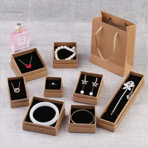 Populer OEM Harga Murah Kerajinan Kertas Ornamen Hadiah Cincin Kalung Gelang Kotak Perhiasan untuk Kemasan Kotak Kertas Logo Kustom