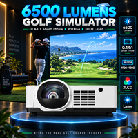 Projecteur de simulateur de golf à courte focale 0,44:1, 6500 lumens, WUXGA, laser 3LCD pour centre d'entraînement de golf et studio intérieur